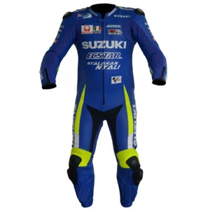 SUZUKI Motorcycle Suit Motorbike Racing Suits Leather Jacket/Pant-50-52-54-56-58 - Picture 1 of 3