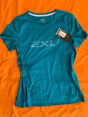 Новый с Ярлыками 2XU коротким рукавом женщин Athletic футболка верхний размер XS в бирюзовый зеленый - Ausie - Изображение 1 из 4
