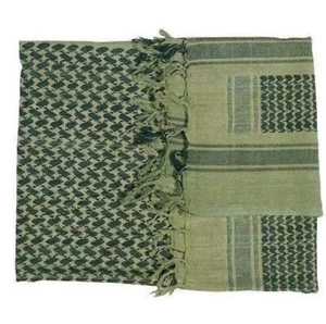 SHEMAGH 100 % Algodón Cabeza del Ejército Militar Arafat Keffiyeh Fuerzas Verde Oliva Negro - Imagen 1 de 7