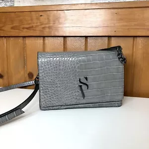 Simply Vera Crocodile Gray Contemporary Leena Envelope Crossbody Bag NWOT - Picture 1 of 10