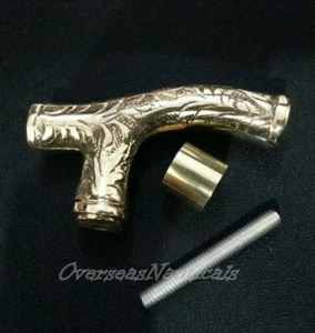 TESTA DERBY OTTONE VINTAGE PER BASTONE DA PASSEGGIO MANICO CANNA per legno stile CANE Nuovo - Foto 1 di 2