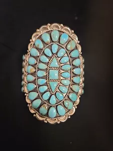 DLW Signed Sleeping Beauty Turquoise Sterling Silver Cuff Bracelet Stunning! - Picture 1 of 19