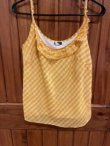 J. Crew Women's tank Size small orange / green Skinny Straps Tropical - Picture 1 of 6