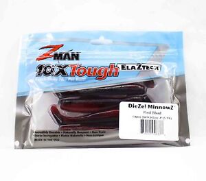 Zman Soft Lure Diezel MinnowZ 4 Inch 5 per pack Red Shad (8378)
