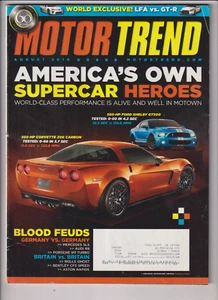 Motor Trend Ford Shelby GT500 Corvette Z06 Carbon August 2010 011820nonr - Picture 1 of 1