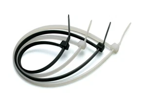 CABLE TIES ZIP TIES BLACK WHITE LONG SHORT SMALL THICK THIN LONG HEAVY DUTY - Picture 1 of 5