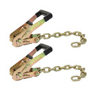 Ratchet with 5/16 Chain Extension 1.5 feet Tie Down Towing Tie Down- 2 Pack