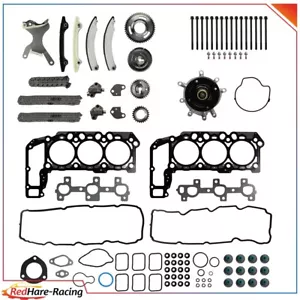 Timing Chain Kit Head Gasket bolts Set Water Pump For Dakota Jeep 3.7L 2005-2009 - Picture 1 of 6