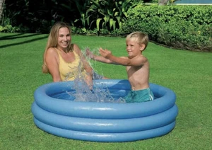 Intex Crystal Blue Paddling Pool Kids Summer Garden Outdoor Fun 3 Ring Pool 45" - Picture 1 of 3