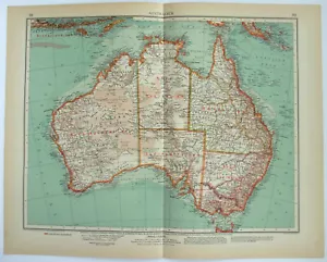 Australia - Original 1937 German Language Map by Velhagen & Klasing. Vintage - Picture 1 of 4