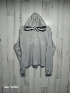 Adidas Felpa con Cappuccio Donna XL Grigio Cropped Climawarm - Foto 1 di 8