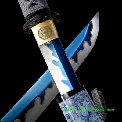 Katana Hecha a Mano Pequeña Espada Corta Japonesa Tanto Afilada Azul1095 Hoja de Acero Foto 1 de 4