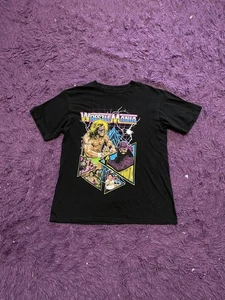 WWE Wrestlemania WMNS Mens T Shirt Sz M Ultimate Warrior Macho Man WWF Used Fade - Picture 1 of 15