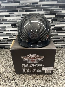 Harley Davidson 98250-06V/000M Black Half Helmet - Carbon Sz Medium Inbox - Picture 1 of 12