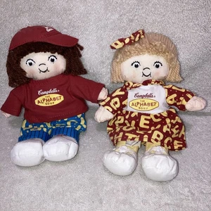 Campbell Kids Vintage 2001 8 Zoll Plüsch Sammlerstück Junge Mädchen Alphabet Suppe Puppen - Bild 1 von 4