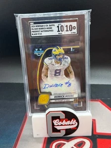 2024 Bowman U Sapphire Derrick Moore 1st BLACK /10 Auto SGC 10 10 Michigan - Picture 1 of 1