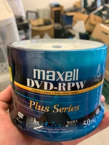 Maxell DVD RPW Plus Series 50 Pack, Open Box of 3 Packs - Picture 1 of 6