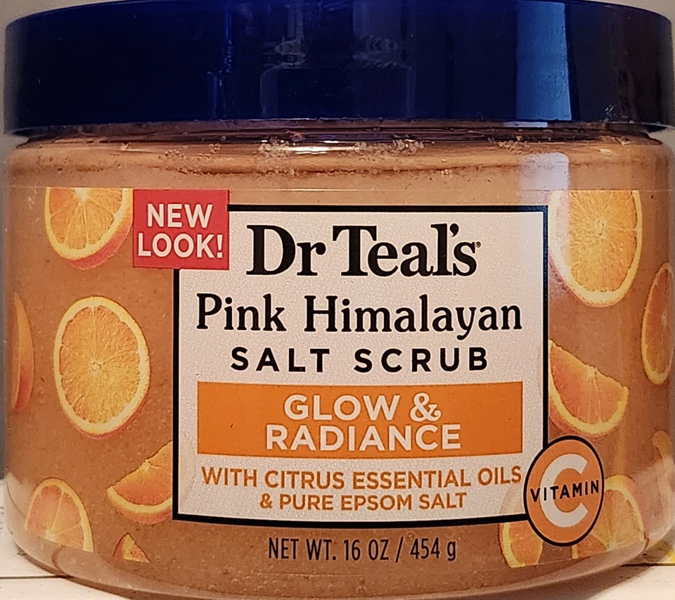 Exfoliante de sal Dr Teal's Pink Himalayan Glow & Radiance, cítricos, 16 oz Foto 1 de 1