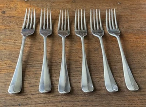 6 Antique E.J.Fairbairns Rattail Pattern Silver Plated Dessert Forks 16.5cm Long - Picture 1 of 6
