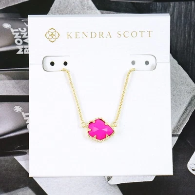 Liquidación!! Collar Kendra Scott Tess rosa magenta chapado en oro nuevo sin etiquetas Foto 1 de 3