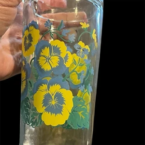 Vintage ANKER HOCKING Stiefmütterchen Blumen Gläser 6", 4er Set - Bild 1 von 11