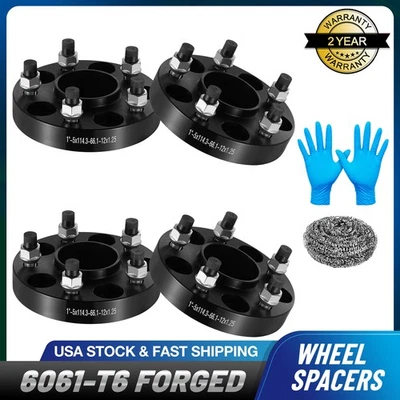 (4) 1" Hubcentric 5x4.5 5x114.3 Wheel Spacers 12x1.25 For 2009-2018 Nissan GT-R - Image 1 of 4