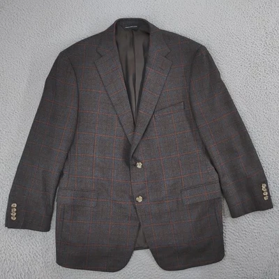 Blazer George Bass Para Hombres 45R Marrón Ventana Loro Piana Dream Tweed Lana Seda Foto 1 de 4