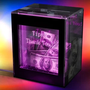 LED beleuchtete Spitze Glas Acryl Schloss Box mit Farbwechsel USB Display Geschenk - Bild 1 von 8