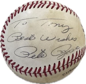 Pete Rose Signed ONL Feeney Baseball JSA COA Inscribed “To Tony Best Wishes” - Picture 1 of 4