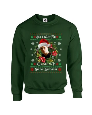 I Want For Christmas Is Stefan Salvatore Christmas Jumper Vampire Diaries Sweat