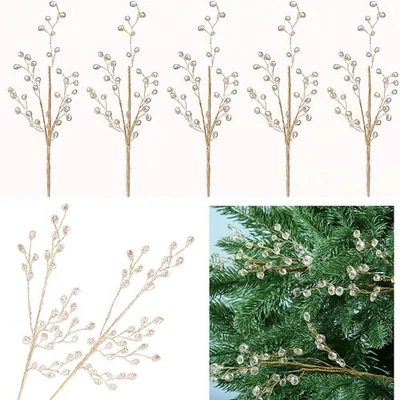6 Piezas 14.2" Selecciones de Cristal para Árbol de Navidad Gemas Decoración Joya Spray Ramas V... Foto 1 de 4