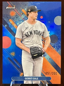 2025 Topps Finest Gerrit Cole #92 Blue Refractor /200 - New York Yankees - Picture 1 of 2