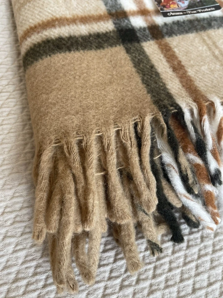 Manta acrílica Amana Woolen Mills hecha en EE. UU. Sociedad Amanda Iowa Foto 1 de 4