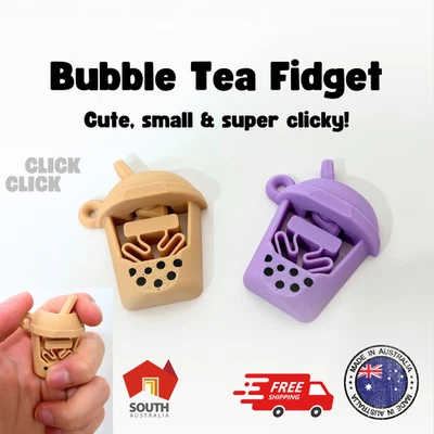 2pk Bubble Tea Cute Fidget Toy - Cute, Small, Boba Toy Fidget, Clicky, 3D - Bild 1 von 4