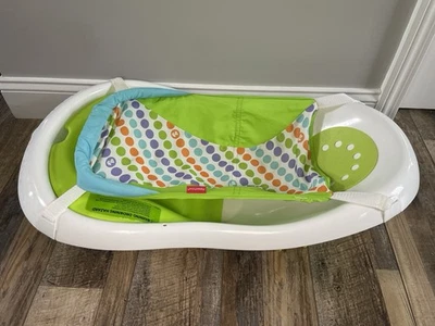 "Bañera para bebé Fisher-Price con cabestrillo verde blanco 30""x17""" Foto 1 de 4