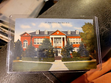 High School New Bern, NC North Carolina Linen Postcard Unposted