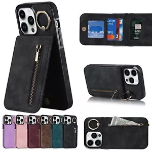 Leather Wallet Business Phone Case For iPhone 15 Plus 14 13 12 11 Pro Max RX RS - Picture 1 of 19