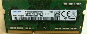 Samsung 4GB 1RX8 PC3L 12800S DDR3 1600MHZ SODIMM M471B5173EB0-YK0 for Laptop - Picture 1 of 1