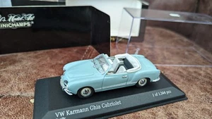 Minichamps Vw Karmann Ghia T141 Cabriolet 1957 Pac Blue 1/43 Model Car rare - Picture 1 of 3