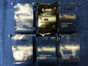 Lot of 6 Zebra Card Printer Ribbons 800017-240(x5), 800011-140(x1) - Photo 1/9