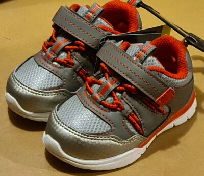 Athletic Works Baby Boy Bungee Sneakers Size 4 Removable Insole BRAND NEW - Image 1 of 4