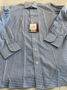 NWT $265 Hamilton Men's Dress Shirt - 16.5 - Made in the USA - Multi Blue Check - Picture 1 of 11