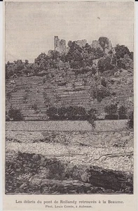 1890 -- LES DEBRIS DU PONT DE ROLLANDY RETROUVES A LA BEAUME 3I968 - Foto 1 di 1