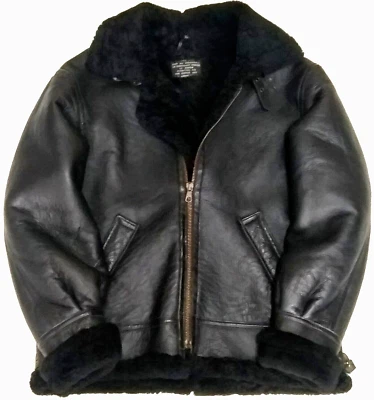 AIR FORCE SHEARLING LEATHER SHEEPSKIN JACKET - XL - AVIATION CO TYPE B-3 BOMBER - Image 1 of 4