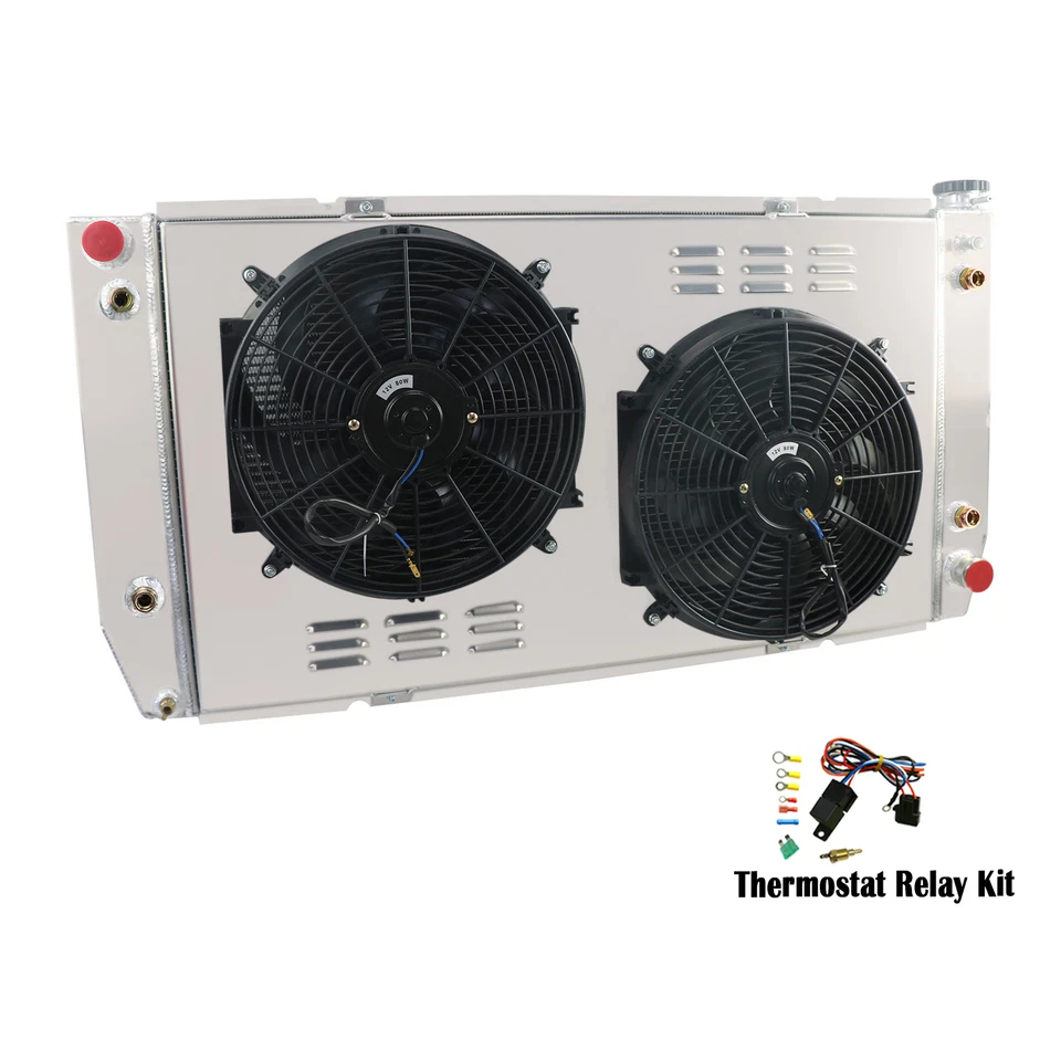 4-Row Radiator&Shroud Fan&Relay Fit 94-00 Chevy C/K 1500 2500 3500 Truck - Изображение 1 из 4