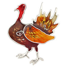 Thanksgiving Enamel Alloy Turkey Chicken Brooches Pins Gifts Jewelry for Women