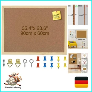OWLKELA Pinnwand Kork 90x60, Pinnwand Kork, Pinwand Korktafel - Befestigungsm... - Bild 1 von 8