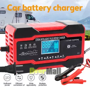 12V 10A Car Battery Charger Pulse Repair Digital LCD Display Smart Fast Charger - Picture 1 of 22
