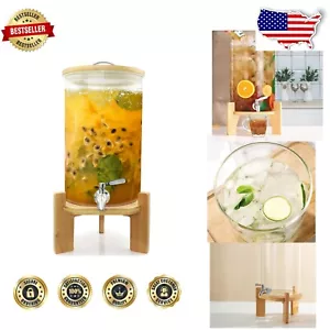 Premium 8L Glas Getränkespender mit Edelstahl Wasserhahn - Perfekt für Partys - Bild 1 von 9