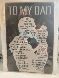 Goutoports Man Cave Decor **To My Dad** Metal Sign - Picture 1 of 1